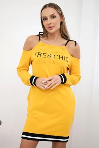 Sukienka Tres Chic musztardowa uniwersalny