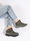 Zielone ocieplane buty trekkingowe - 36