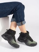 Czarno-zielone buty trekkingowe - 38