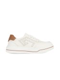 Białe dziurkowane skórzane sneakersy - 41
