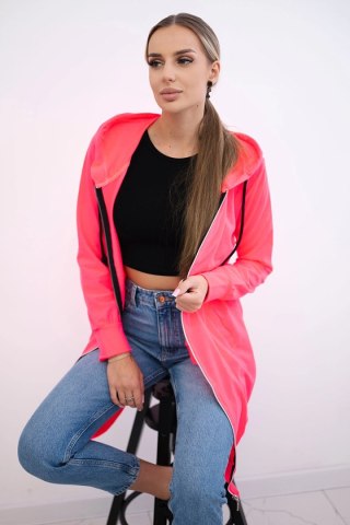 Bluza sukienkowa z kapturem różowy neon uniwersalny