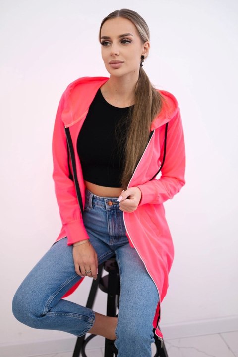 Bluza sukienkowa z kapturem różowy neon uniwersalny