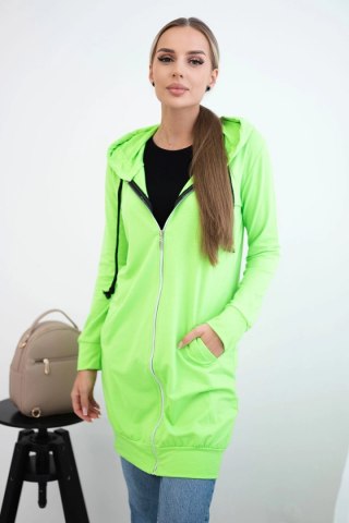 Bluza sukienkowa z kapturem zielony neon uniwersalny