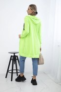 Bluza sukienkowa z kapturem zielony neon uniwersalny