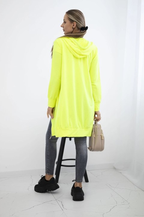 Bluza sukienkowa z kapturem żółty neon uniwersalny
