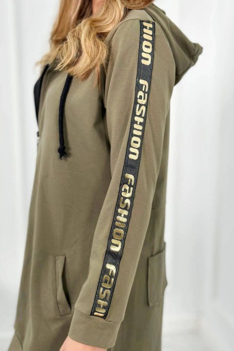 Bluza z suwakiem z tyłu khaki uniwersalny