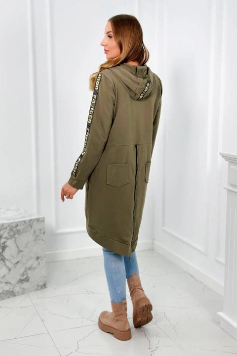 Bluza z suwakiem z tyłu khaki uniwersalny
