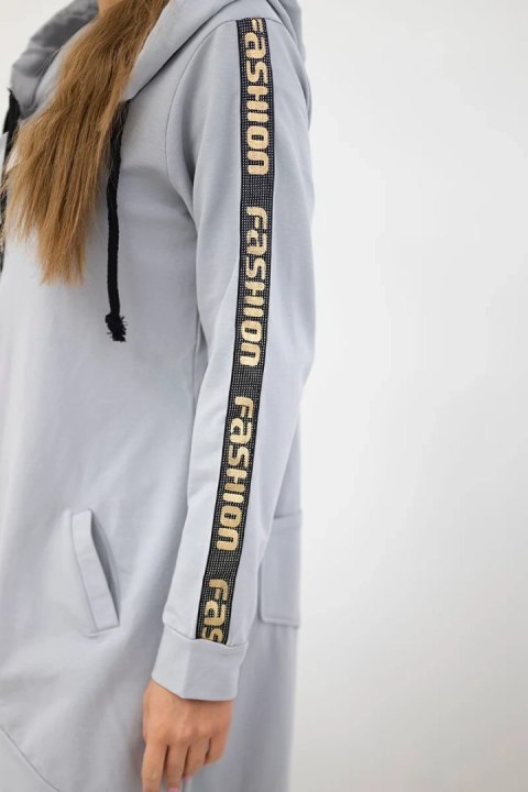 Bluza z suwakiem z tyłu szara uniwersalny