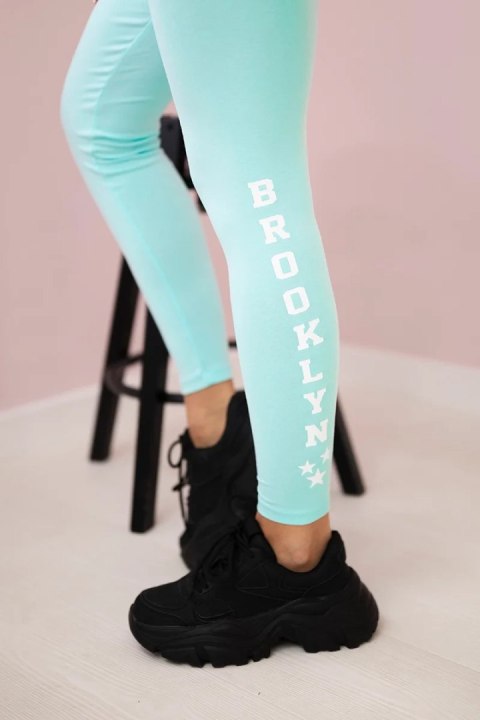 Spodnie leginsy Brooklyn miętowa uniwersalny