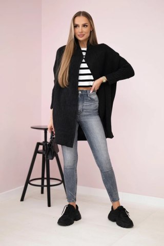 Sweter z rękawami typu nietoperz grafitowy uniwersalny