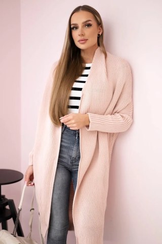 Sweter z rękawami typu nietoperz pudrowy róż uniwersalny