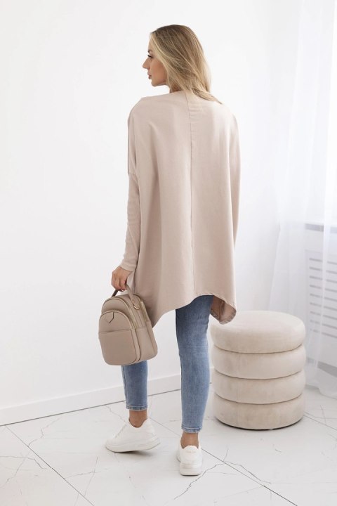 Bluza oversize z asymetrycznymi bokami beżowa uniwersalny