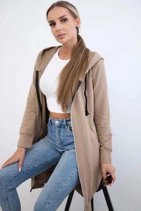 Bluza sukienkowa z kapturem camelowa uniwersalny