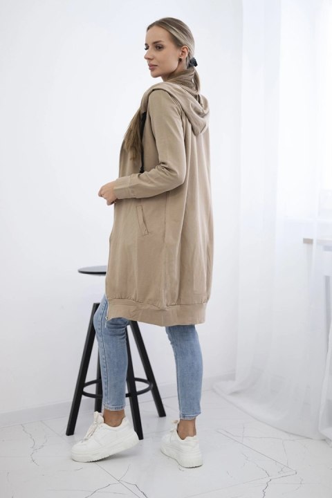 Bluza sukienkowa z kapturem camelowa uniwersalny