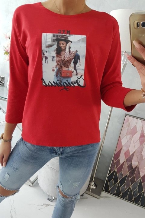 Bluzka z nadrukiem Original czerwona uniwersalny
