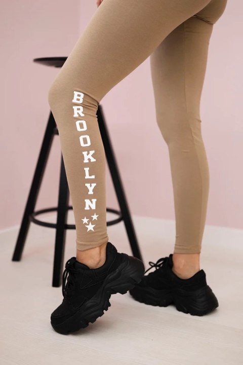 Spodnie leginsy Brooklyn camelowe uniwersalny