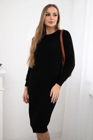 Sweter Sukienka w prążek czarna uniwersalny