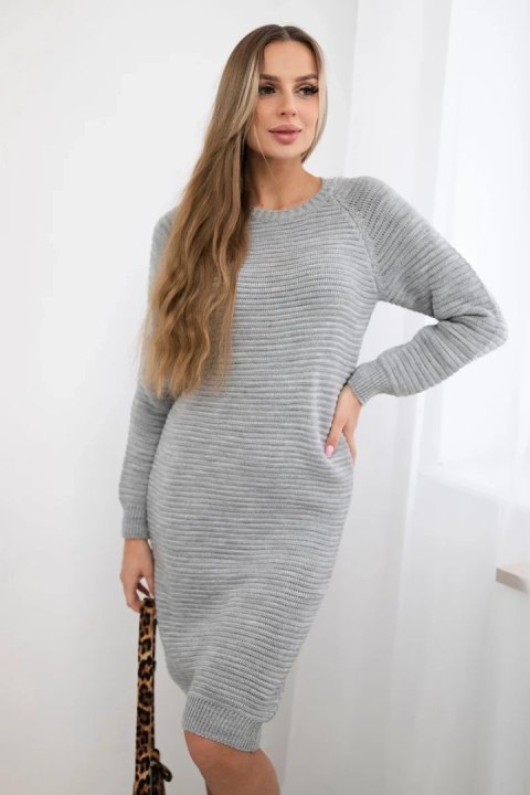 Sweter Sukienka w prążek szara uniwersalny