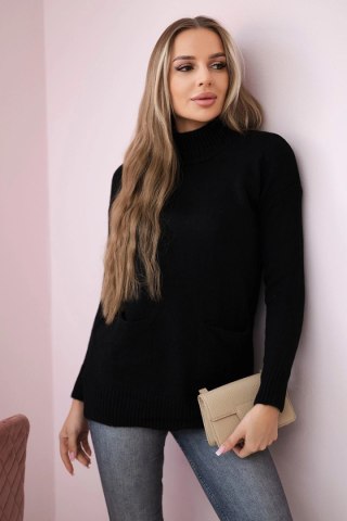 Sweter ze stójką czarny uniwersalny