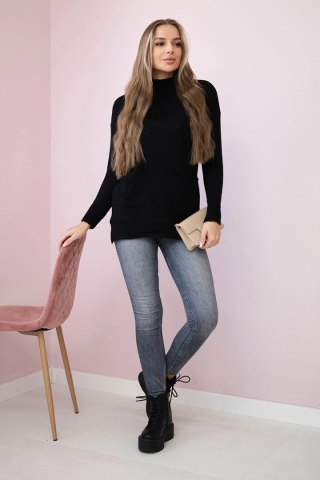 Sweter ze stójką czarny uniwersalny