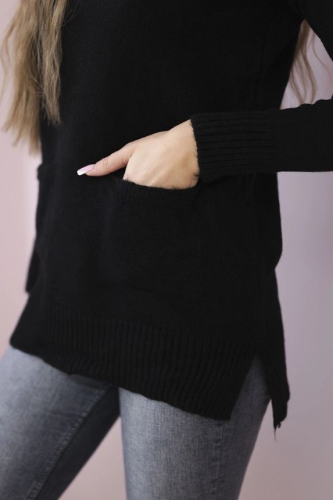 Sweter ze stójką czarny uniwersalny