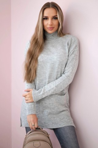 Sweter ze stójką szary uniwersalny