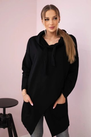 Tunika z kopertowym przodem Oversize czarna uniwersalny