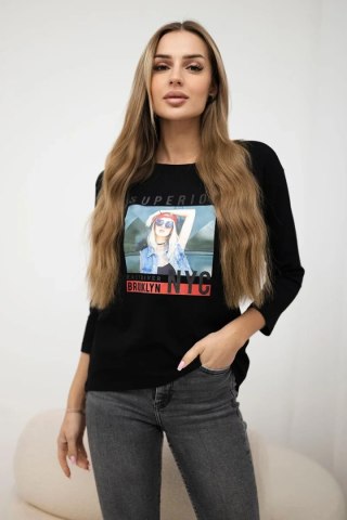 Bluzka z nadrukiem Superior czarna uniwersalny