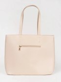 Duża beżowa torebka shopper z ćwiekami - one size