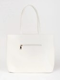 Duża biała torebka shopper z ćwiekami - one size