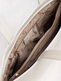 Duża biała torebka shopper z ćwiekami - one size