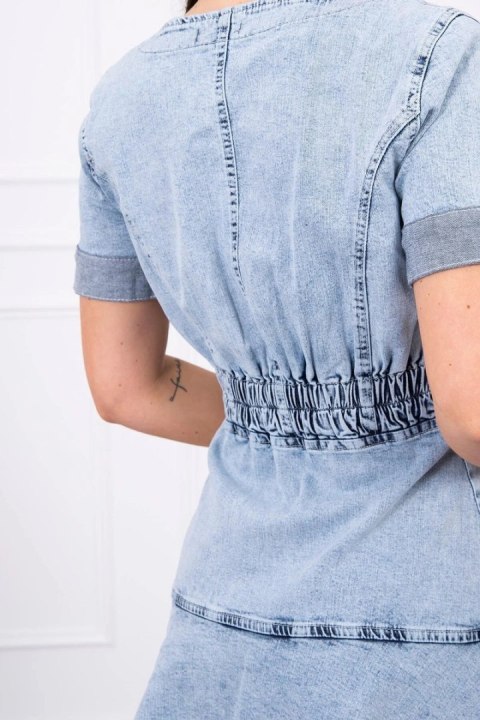 Sukienka jeansowa ze stretchem z dekoltem na suwak S/M-L/XL S/M-L/XL Sukienka jeansowa ze stretchem z dekoltem na suwak S/M-L/XL S/M-L/XL