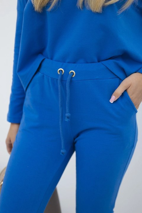 Komplet z bluzką oversize chabrowy uniwersalny