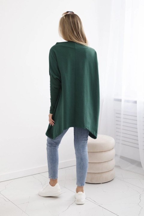 Bluza oversize z asymetrycznymi bokami ciemno zielona uniwersalny