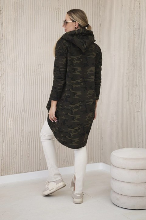 Bluza z długim tyłem moro khaki+zielony uniwersalny