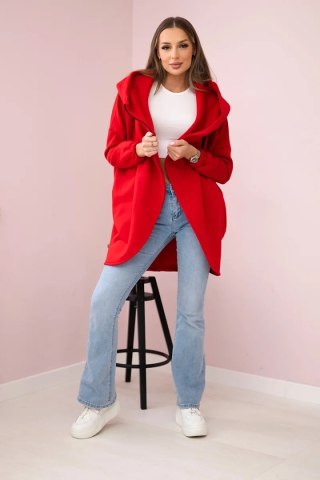 Bluza z krótkim suwakiem czerwona uniwersalny