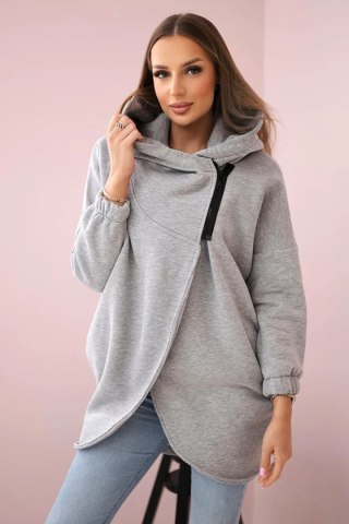 Bluza z krótkim suwakiem szara uniwersalny
