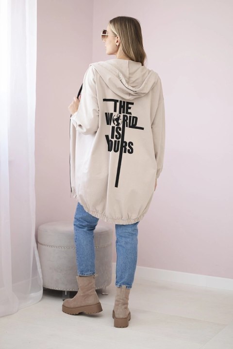 Bluza z nadrukiem "The world is yours" jasny beżowy uniwersalny