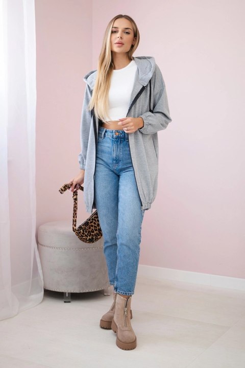 Bluza z nadrukiem "The world is yours" szara uniwersalny