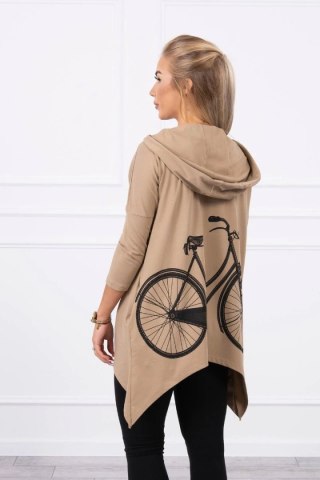 Bluza z nadrukiem roweru camelowa uniwersalny