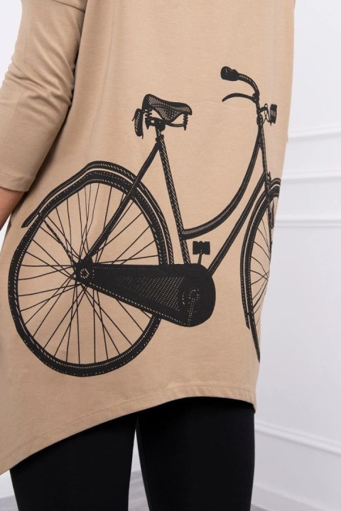 Bluza z nadrukiem roweru camelowa uniwersalny