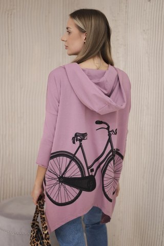 Bluza z nadrukiem roweru ciemny różowy uniwersalny