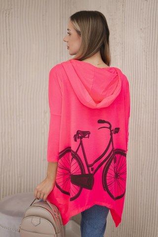 Bluza z nadrukiem roweru różowy neon uniwersalny