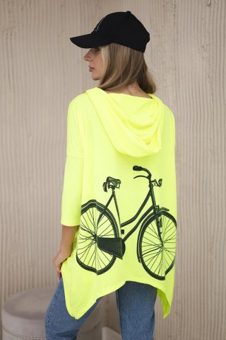Bluza z nadrukiem roweru żółty neon uniwersalny