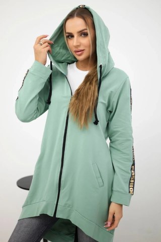 Bluza z suwakiem z tyłu ciemna miętowa uniwersalny