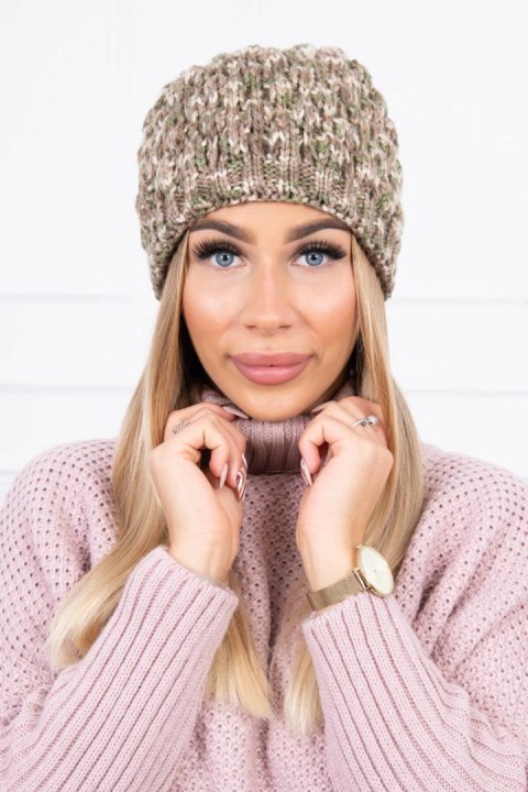 Czapka K156 khaki + ecru uniwersalny