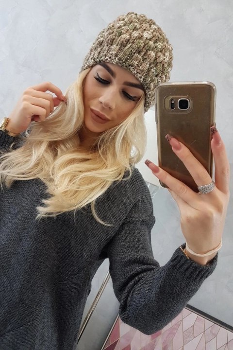 Czapka K156 khaki + ecru uniwersalny