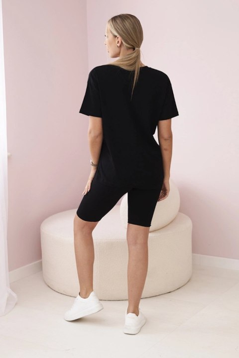 Komplet top+legginsy czarny uniwersalny