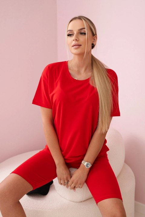 Komplet top+legginsy czerwony uniwersalny