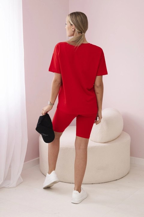 Komplet top+legginsy czerwony uniwersalny